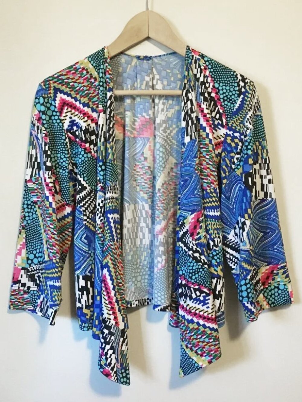 Handmade Midnight Circus Rainbow Rave Cascading Collar Cardigan M